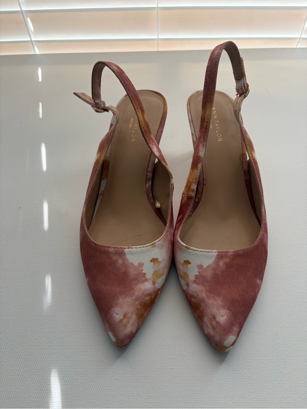 Ann Taylor Factory Tie-Dye Slingback Pointed Toe Heels